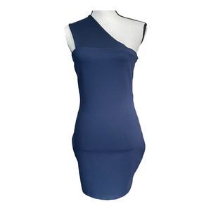 Superdown Womens Navy Blue One Shoulder Mini Bodycon Sexy Dress Sz M